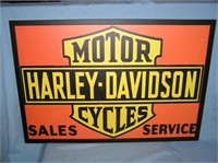 Harley Davidson framed retro style advertising sig