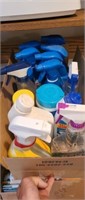 Box of assorted oven cleaners and bathroom