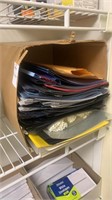 Box lot of folders, organizers, and report covers