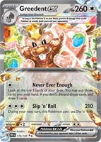 Pokemon Card Greedent EX 179/197 Double Rare Obsid