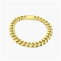 14K SOLID YELLOW GOLD CUBAN LINK BRACELET