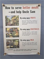 Authentic 1942 Nutrition Poster
