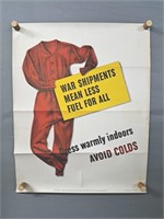 Authetic 1943 Us Gov't War Shipments Poster