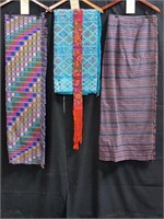 Textile wrap skirts turquoise & multi- color