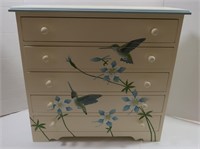 5 Drawer Chest, Painted, 19"Wx18"Hx6.5"D, Good