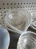 Moonstone hobnail heart shape bowls