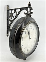 Double Sided Bracket Mounted Wall Clock