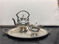 4 Piece Silver Plated Tea Set