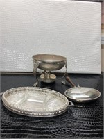 SILVER-PLATE SERVING DISHES lot