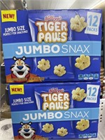 2 boxes Kellogg's tiger paws jumbo snax - 12