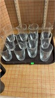 Tray of pouring glasses