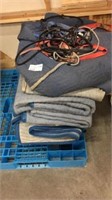 Lot of approx (10) moving Blankets and straps