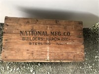 Wood Crate-Nat'l Mfg. Co. Builders Hardware, Sterl