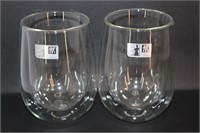 2 MOUTHBLOWN GLASS TUMBLERS