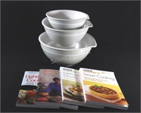 Nesting Mixing Bowls w Pour Spouts & Cooking Books