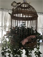 Rattan Hanging Bird Cage Decor