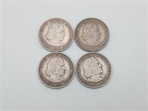 4 Columbian Exposition 1/2 Dollar Silver Coin 1893