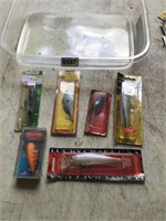 6 fishing lures and baits in packages
