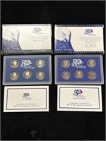 1999 & 2001 US Mint 50 State Quarters Proof Sets