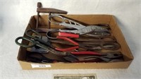 Lot of pliers scissors assorted cutting tools