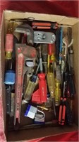 Lot of assorted tools screwdrivers pipe wrench