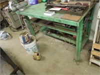 Wilton vise 4" jaw & green metal shop table