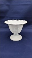 VINTAGE MILK GLASS RETICULATED EDGE BOWL