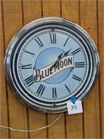 20" Blue Moon Lighted Beer Clock - Working