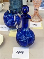 Cobalt Bohemian Glass Cruet