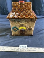 House Shaped Cookie Jar - see pics for condition