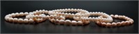 6 Soft Pink Hue Cultivated Pearl Bracelets