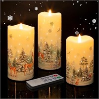 Eywamage Forest Deer Snowflakes Candles