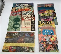 11 pcs,8-Lionel Catalogs,3-Comic Books