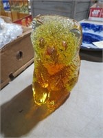 BLENKO HANDCRAFTED AMBER GLASS BEAR