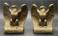 (E) Pair of Brass Eagle Bookends, 6.5x2.5x5.5in