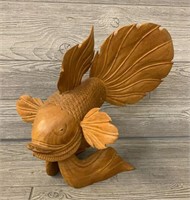 Large Carved Wooden Fish