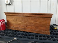 Small Oak toolbox measures 19"w 7"d 7.5"h look at
