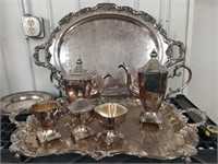 Silver plate lot, Silver plate Teapot, Coffee