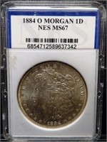 1884-O NES MS67 Morgan Silver Dollar