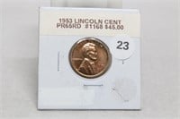 1953 PR65RD Proof Lincoln Cent