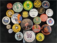 NHL,Junior, Beer League Button Lot & 99 Last Game