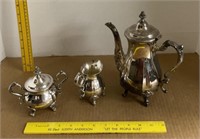 Silver Plate Newport Tea Pot, Covered Sugar Bowl