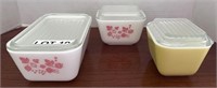 (3) Pyrex Refrigerator Boxes w/ Lids