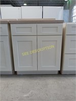 30" Shaker White Vanity with Top
