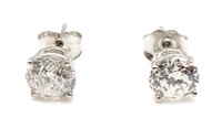 14K White Gold 1.97 CTTW Diamond Stud Earrings