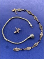 Sterling Lot-Pandora Bracelet, 1 Bracelet w/Sapp.&