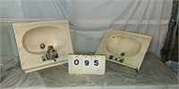 2 Vintage Bathroom Sinks - 1 has Faucet, Water