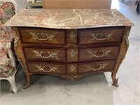 Decorative Marble Top Wood Dresser
