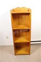 Honey Pine Finish Three Shelf Floor Cabinet