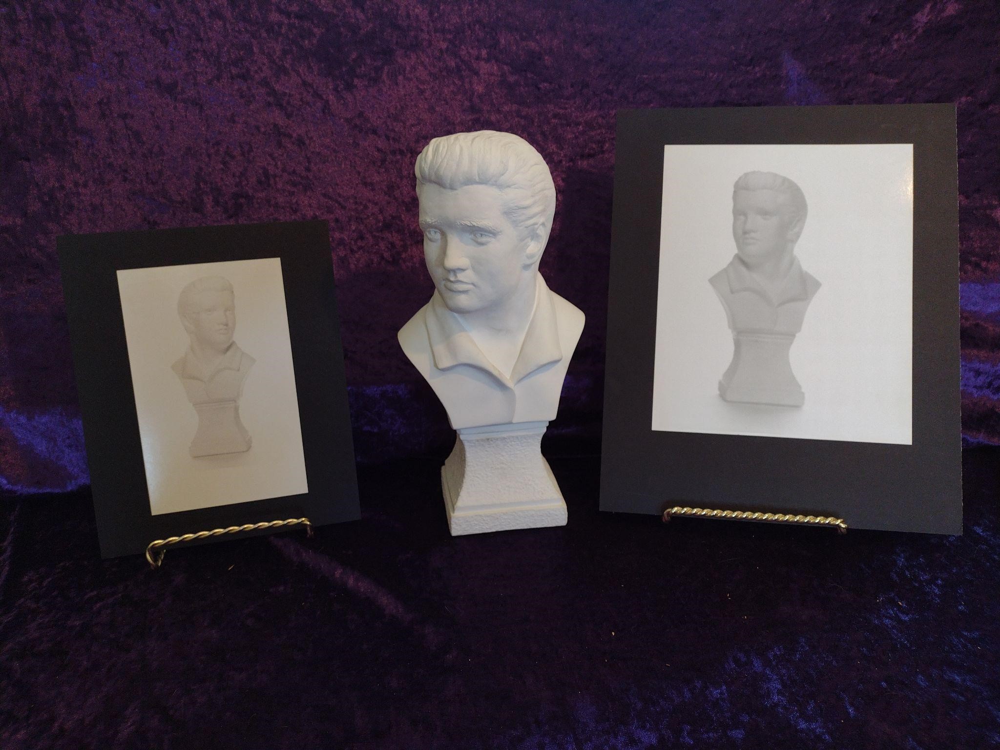 Ceramic Elvis Presley statue bust 14" + photos